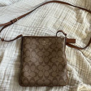 Used Leather Coach File Bag
